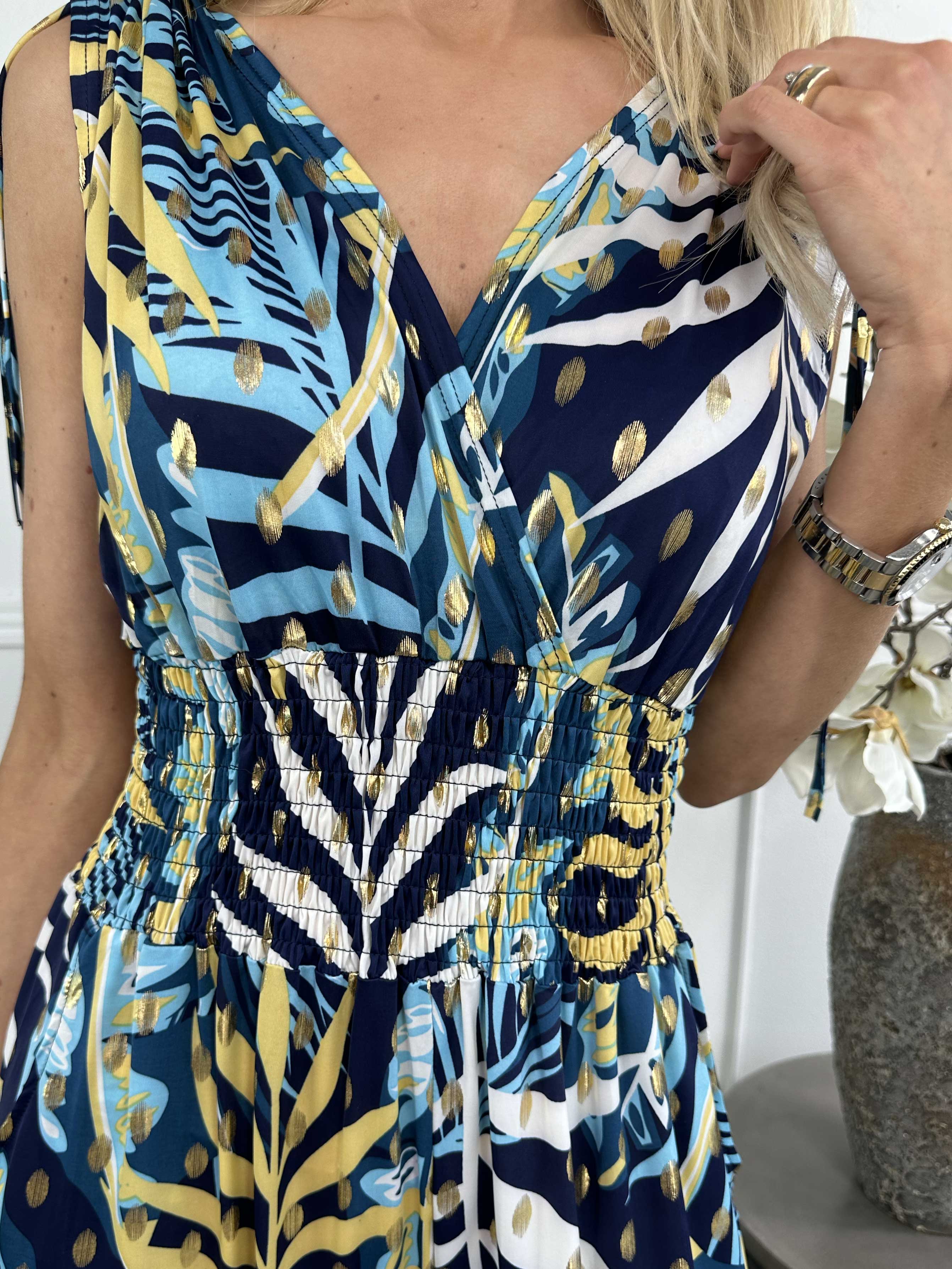 Pams Forest Jumpsuit N/S - Jumpsuit med resår och bladmönster